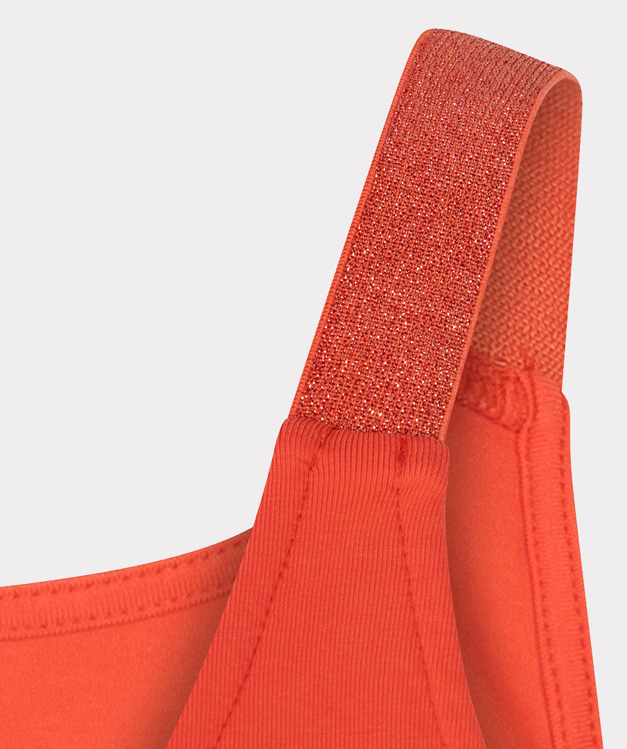 Esqualo  Chili Red Cami With Lurex Straps