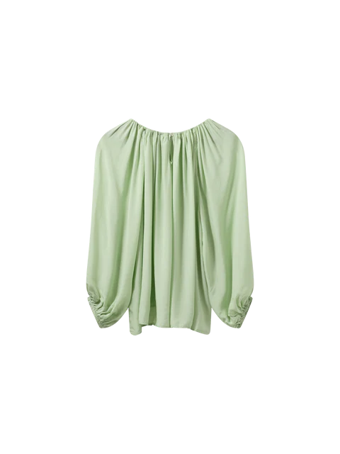 Mos Mosh Smoke Green Boheme Soft Blouse