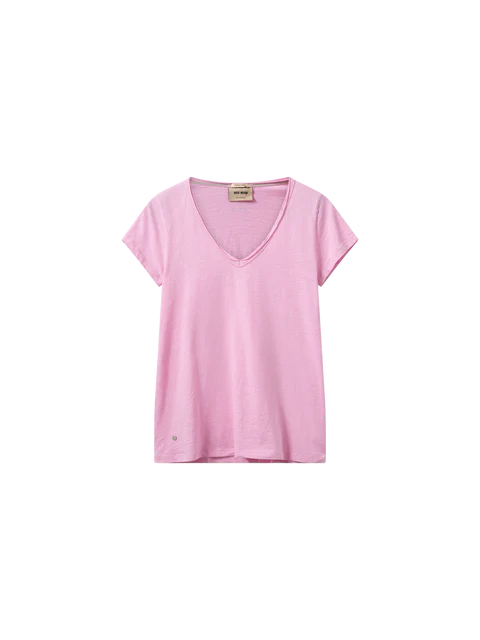 Mos Mosh Begonia Pink Tulli V Neck Basic SS