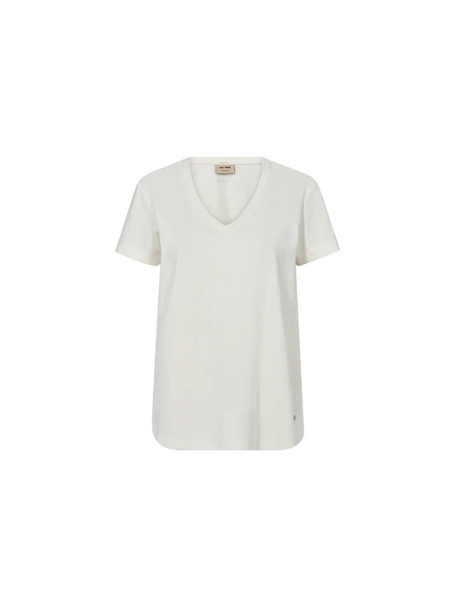 Mos Mosh Dala Basic V Neck Cream Tee