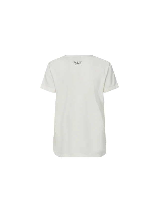 Mos Mosh Dala Basic V Neck Cream Tee