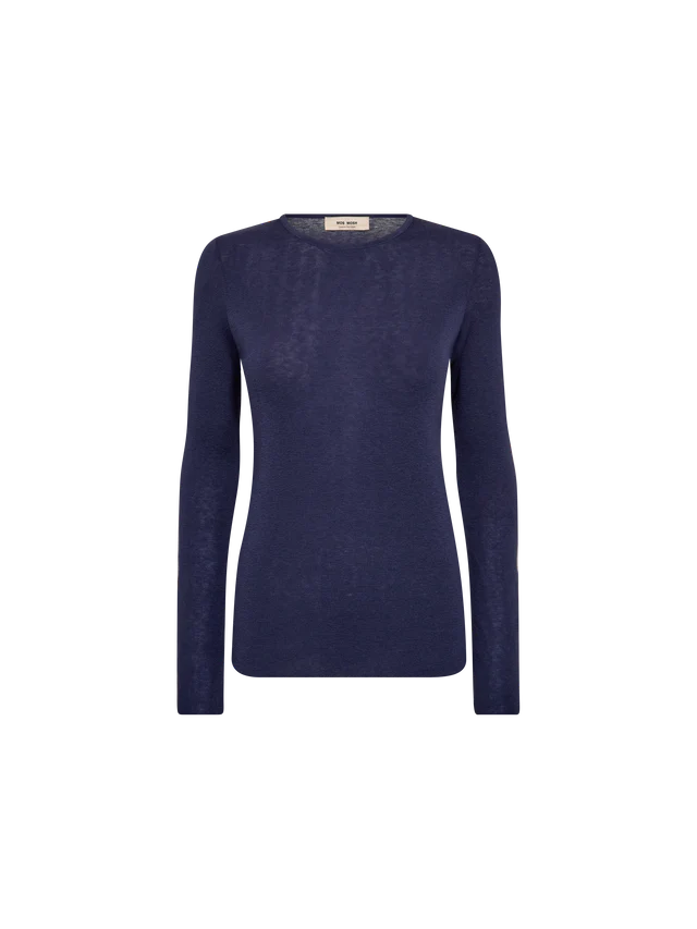 Mos Mosh Crown Blue Bouch O-Neck Knit