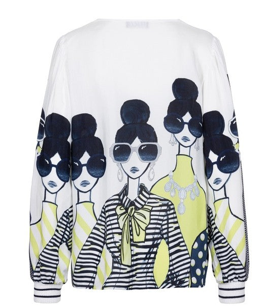 Tuzzi Fashion Illustration Print Blouse