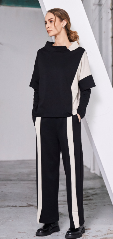 Naya Wide Leg Trouser With Contrast Panel At Front