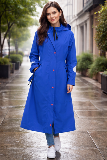 Sheena's Waterproof Hooded Raincoat -  Electric Blue