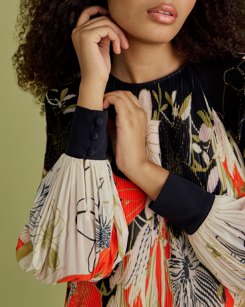 Florere Pleated Sleeve Blouse