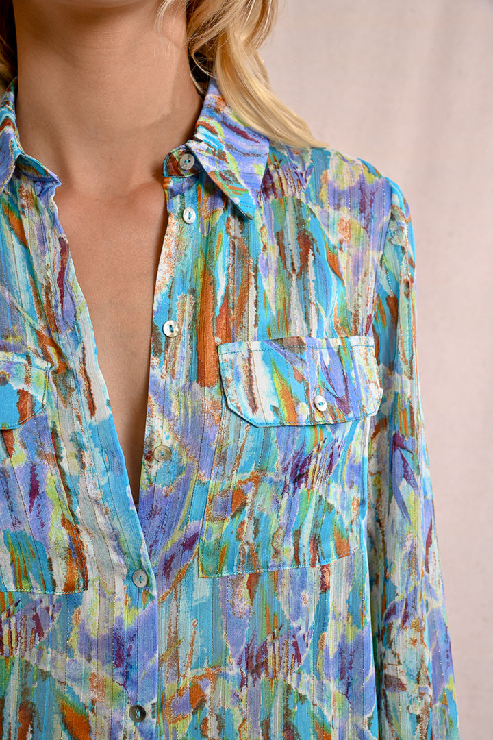 Molly Bracken Multi Coloured Blue Demi Shirt