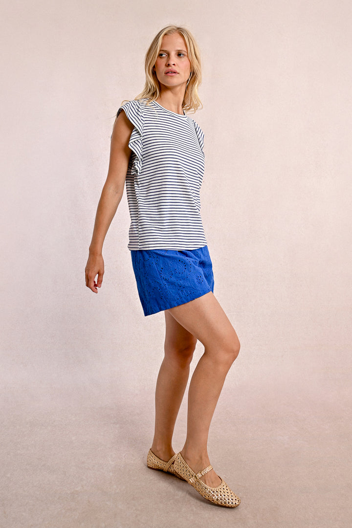 Molly Bracken White/Navy Blue Tshirt