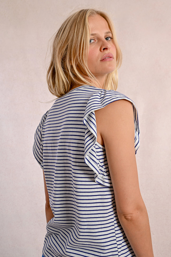Molly Bracken White/Navy Blue Tshirt