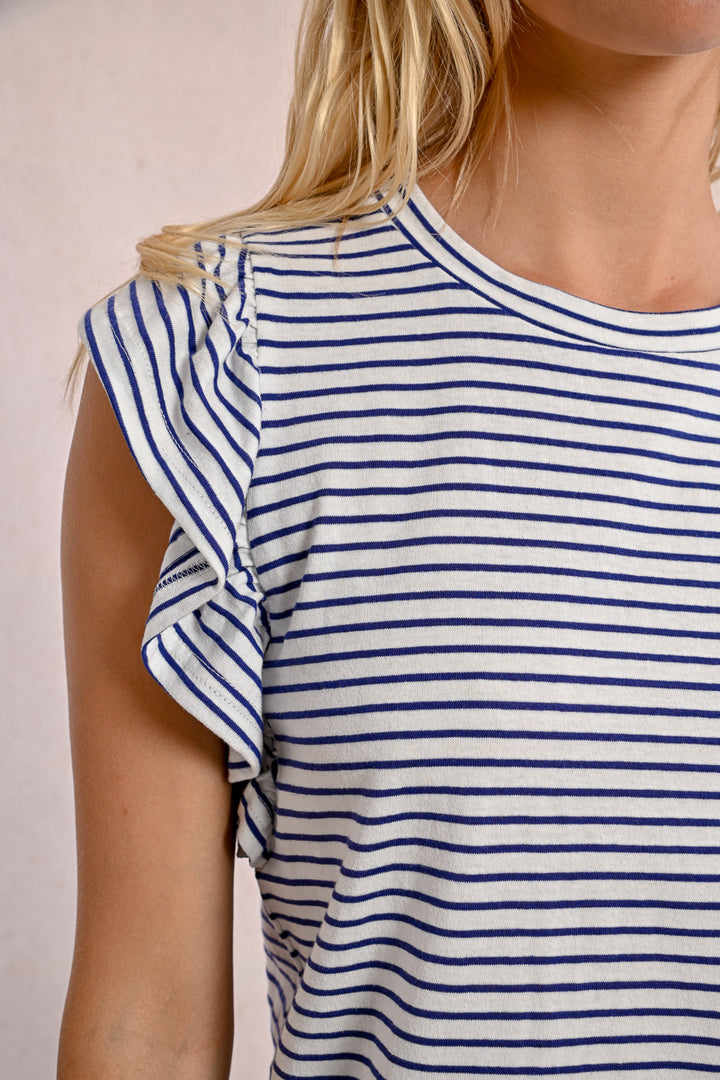 Molly Bracken White/Navy Blue Tshirt