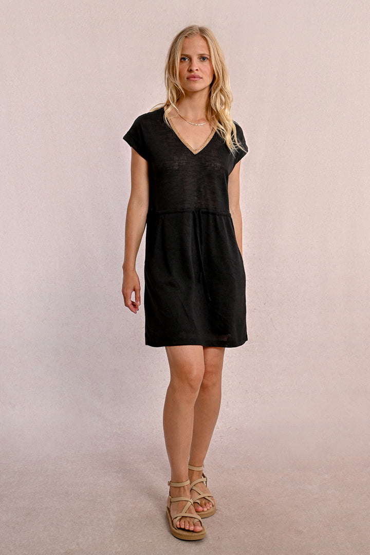 Molly Bracken V Neck Black Dress