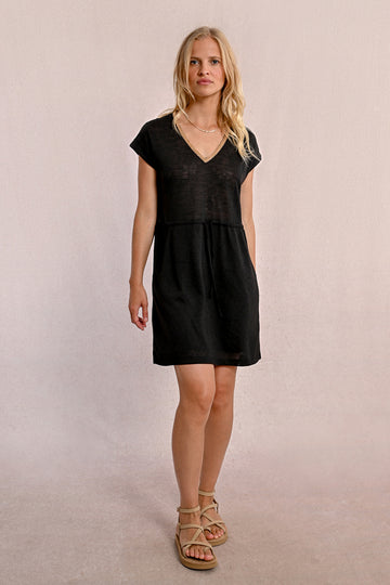 Molly Bracken V Neck Black Dress