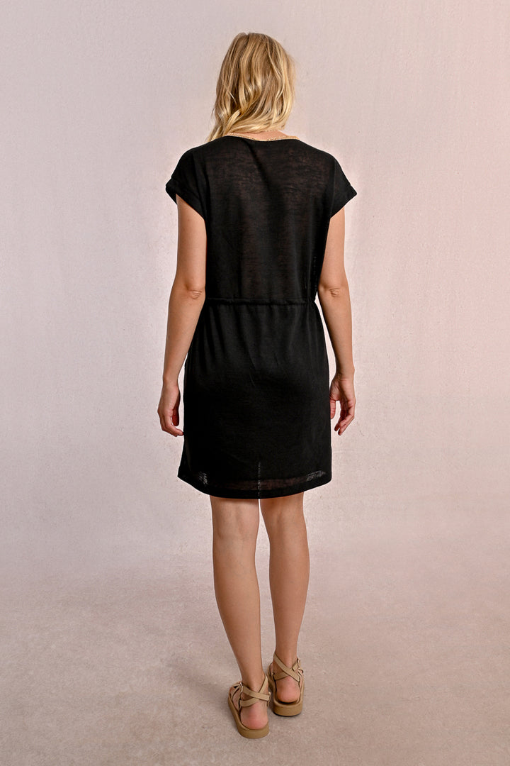Molly Bracken V Neck Black Dress