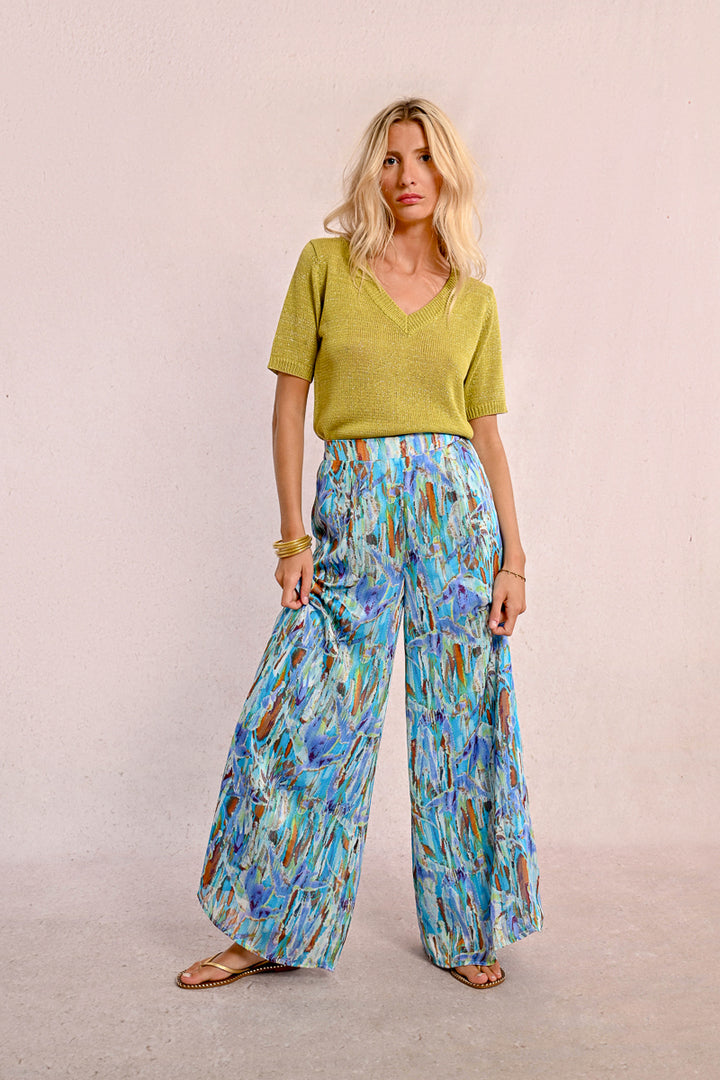 Molly Bracken Blue Demee Wide Leg Pants