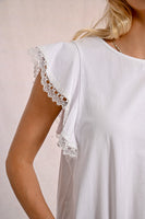 Molly Bracken Lace Trimmed White Tee