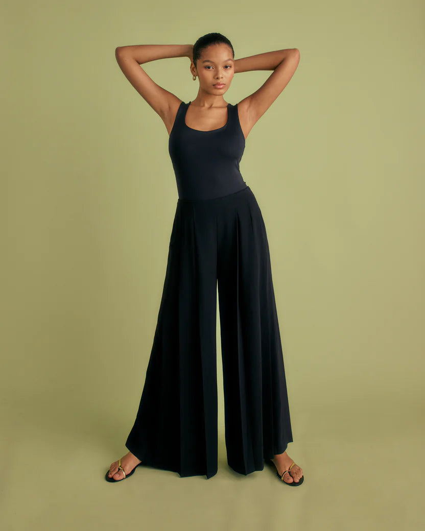 Florere Black Wide Leg Trousers