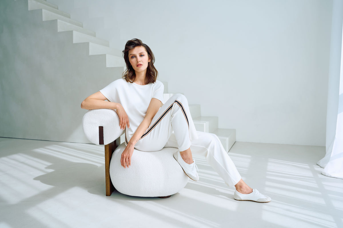 Tuzzi White Sports Luxe Trousers