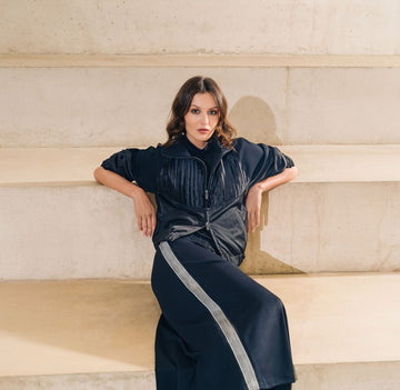 Tuzzi 2-Way Zipper Black Jacket