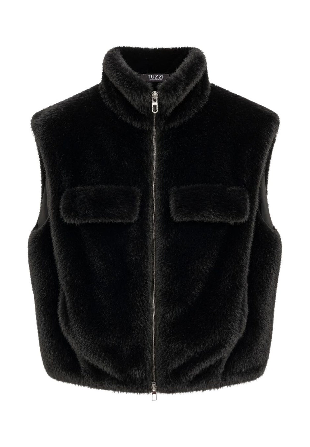 Tuzzi Black Faux Fur Waistcoat