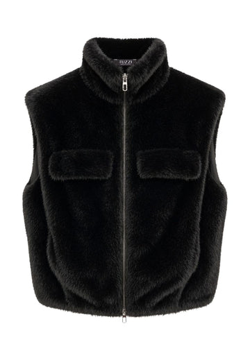 Tuzzi Black Faux Fur Waistcoat