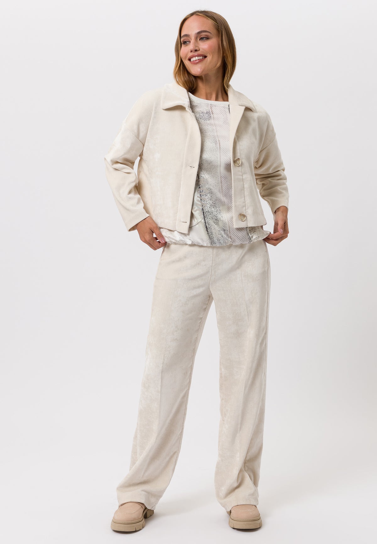 Tuzzi Cream Corduory Trousers