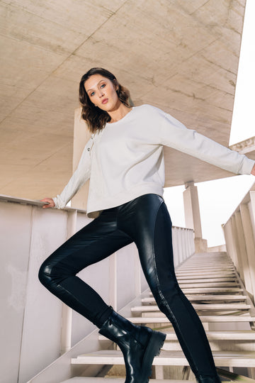 Tuzzi Cream Pleated Design Sweater