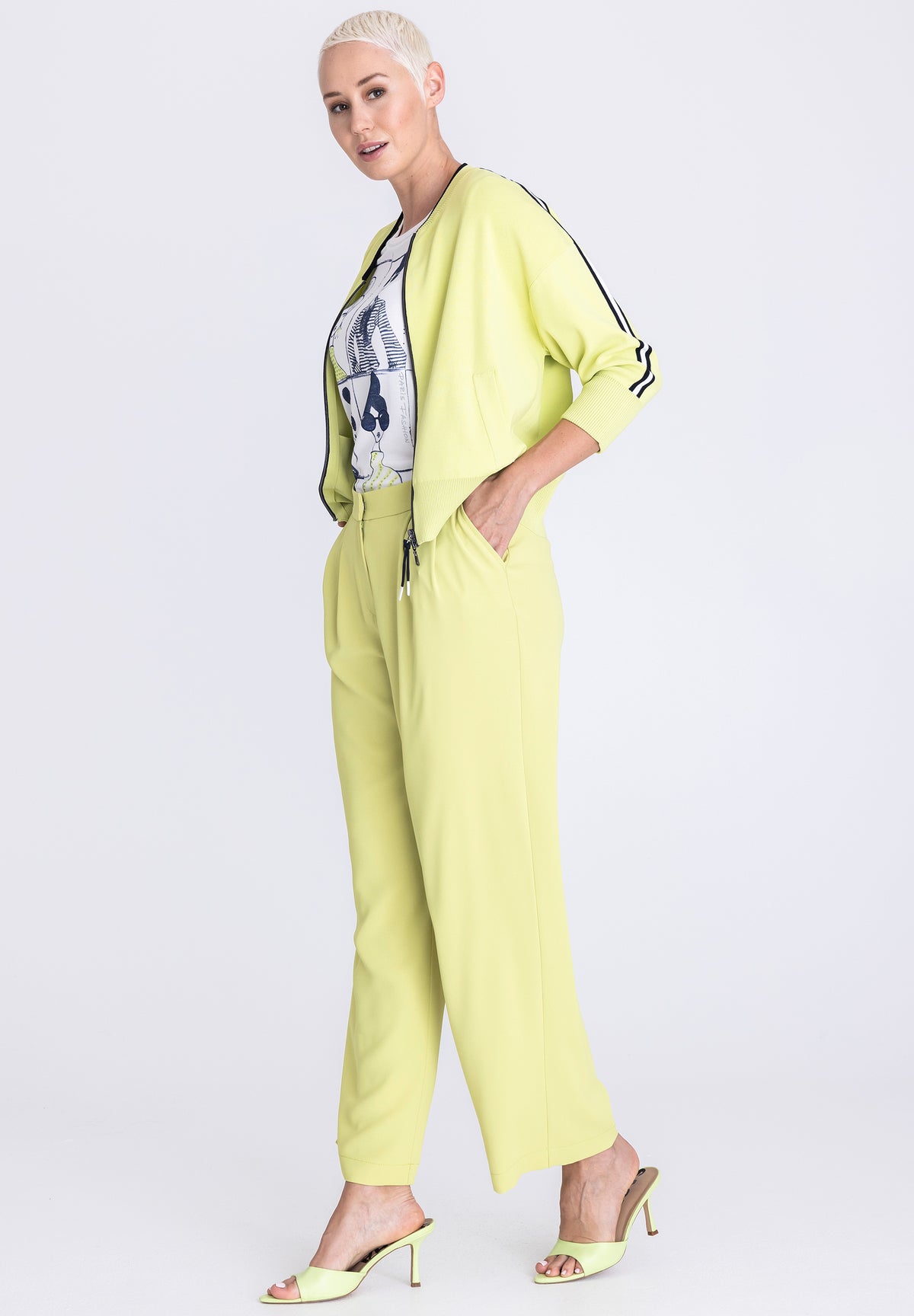 Tuzzi Lime Wide Leg Trousers