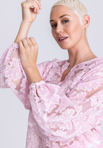 Tuzzi Pink/White  Striped Blouse