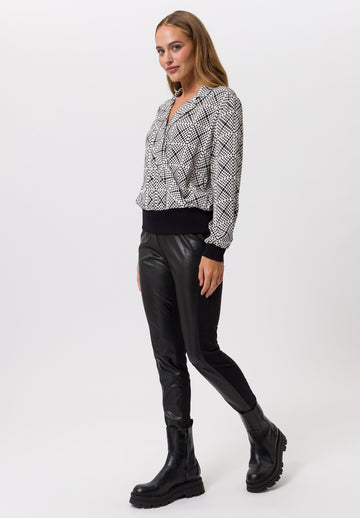 Tuzzi Polka Dot Wrap-Effect Blouse