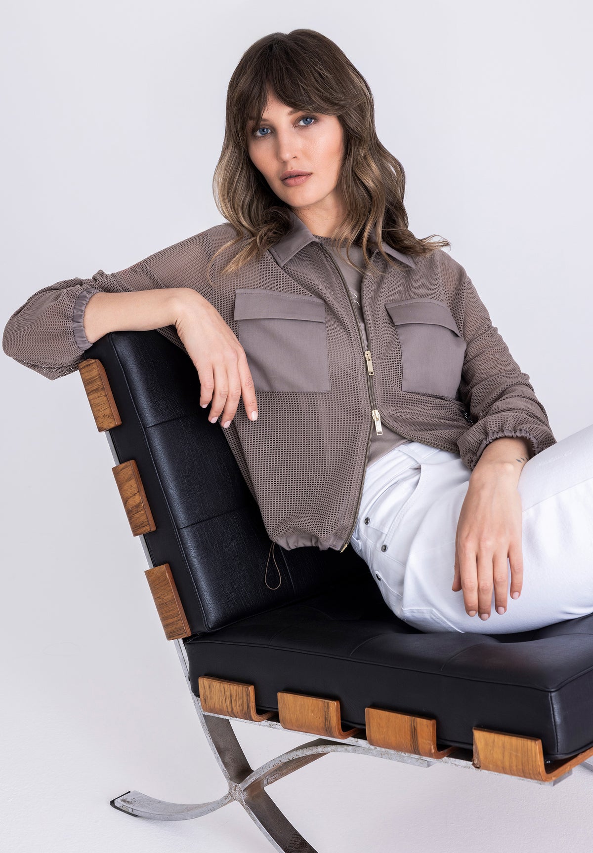 Tuzzi Taupe Mesh Short Jacket