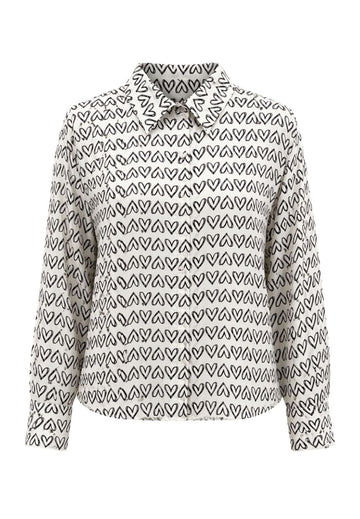 Tuzzi White Metric Blouse