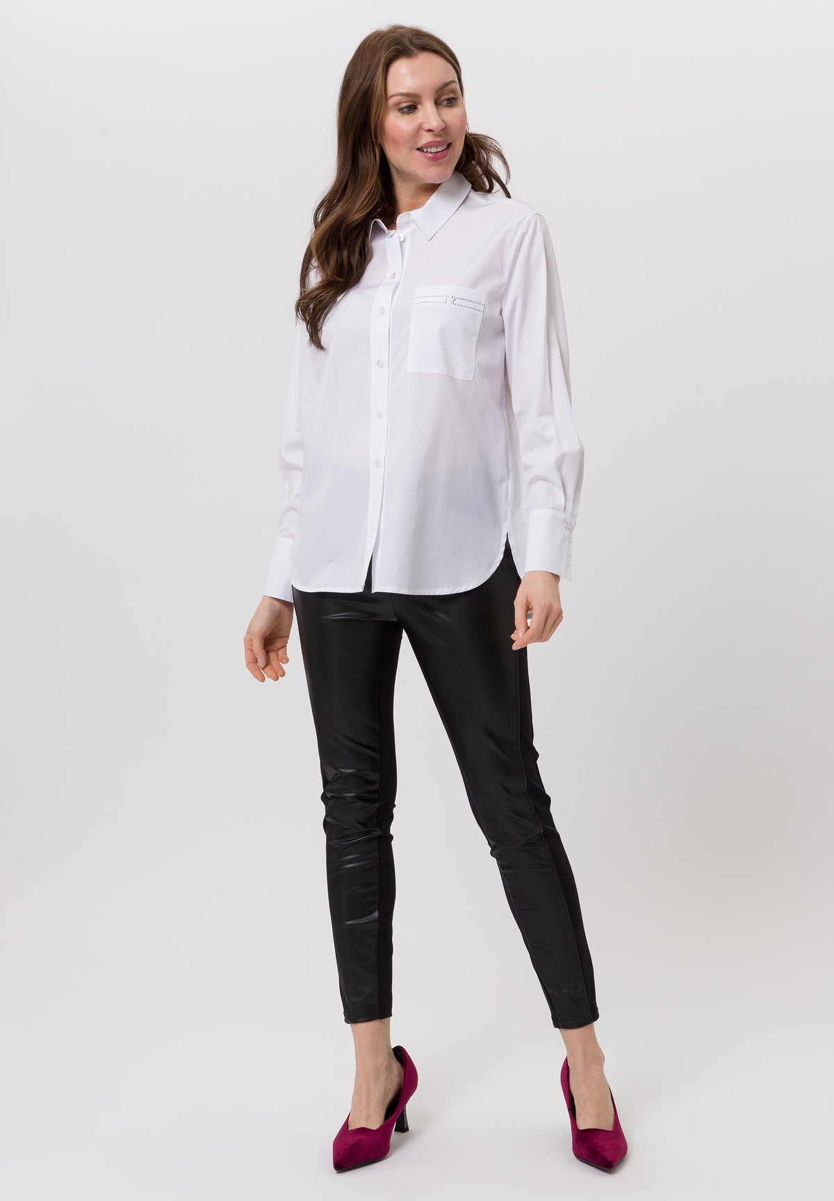 Tuzzi White Shirt with Embroidered Diamond Detail