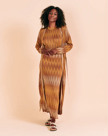 Valerie Khalfon Ivory Zig Zag Robe