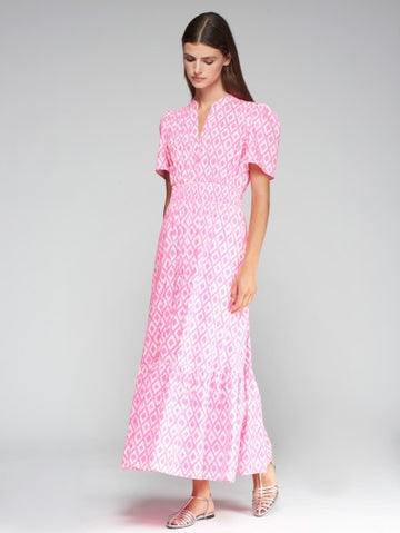 Vilagallo Dress Leila Ikat Fluor Rosa