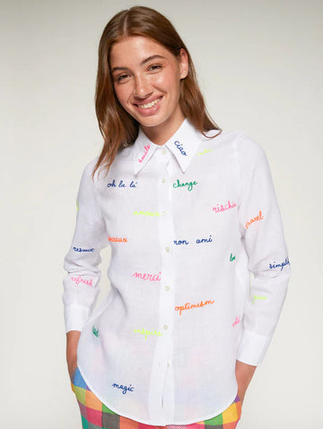 Vilagallo Embroidered Word Shirt