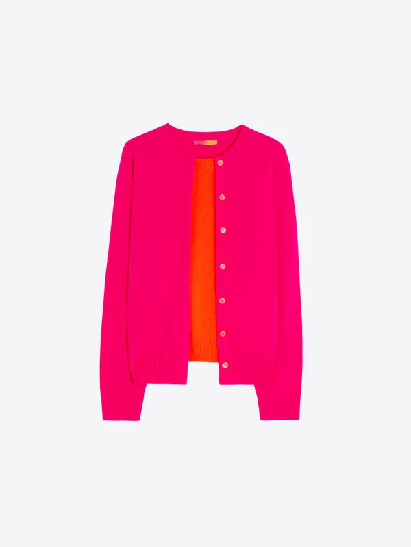 Vilagallo Fuschia/Orange Layered Wool Knitwear