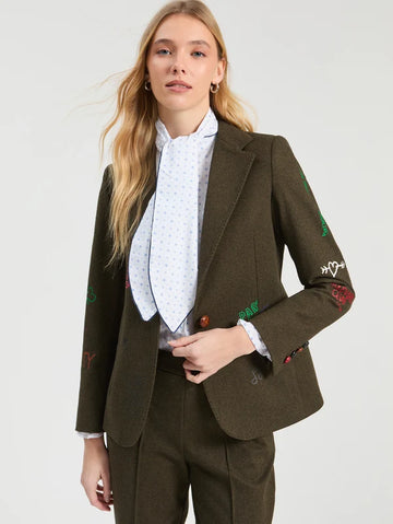 Vilagallo Green Graffiti Ferris Wheel Printed Blazer