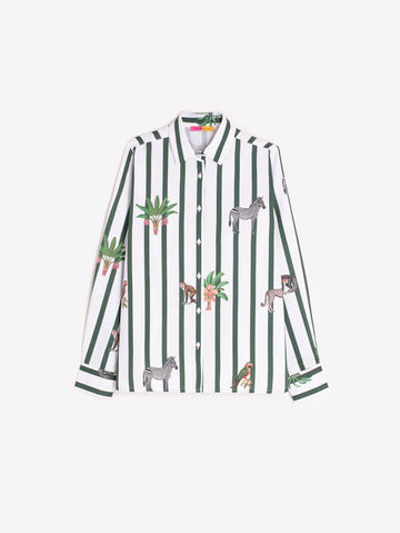 Vilagallo Green Striped Safari Shirt