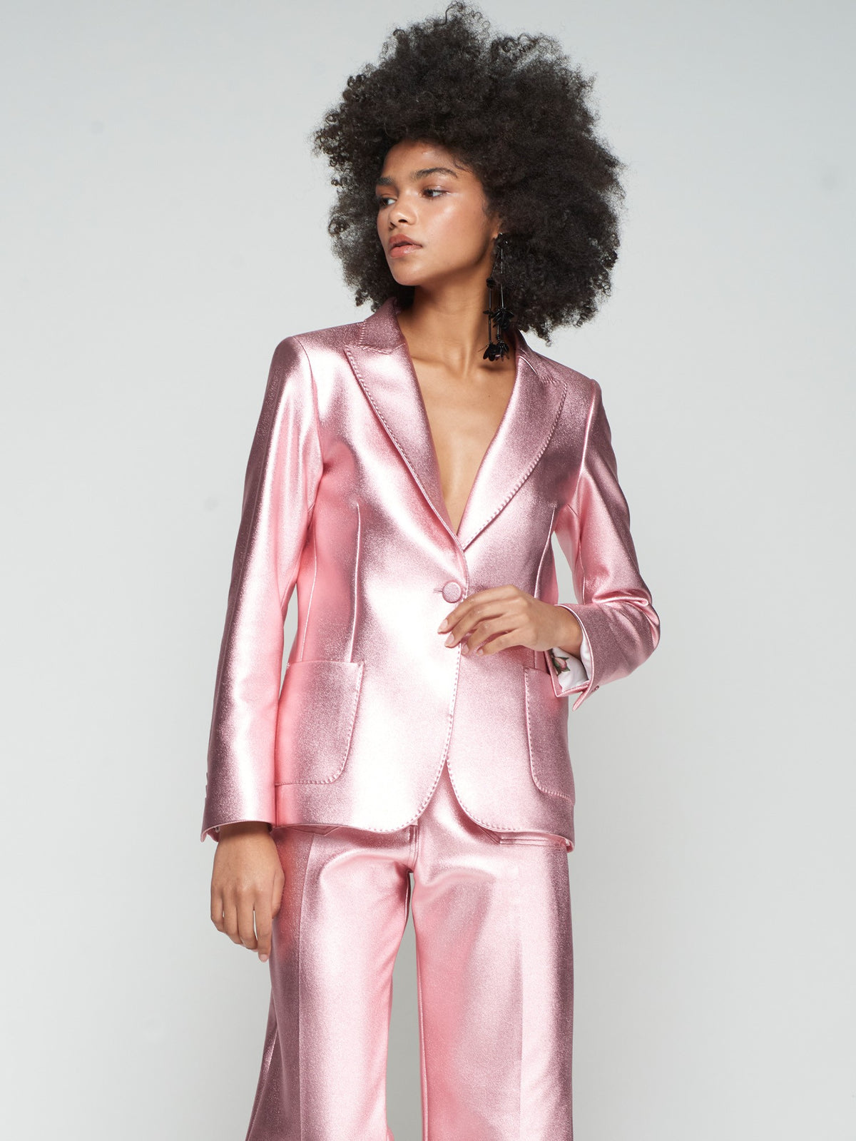 Vilagallo Hilary Rosa Metallic Stretchy Jacket