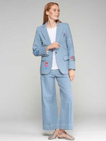 Vilagallo Jacket Heather EMB Denim Raya