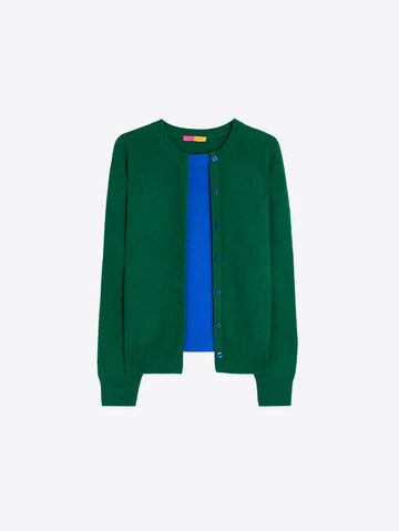 Vilagallo Layer Wool Jumper - Green & Blue