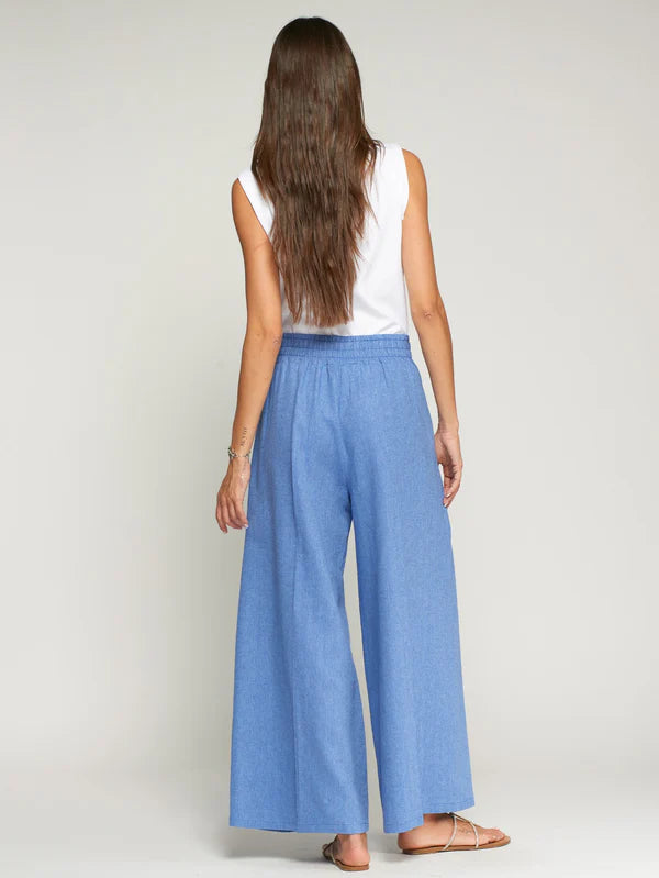 Vilagallo Light Blue Herringbone Pleated Trousers