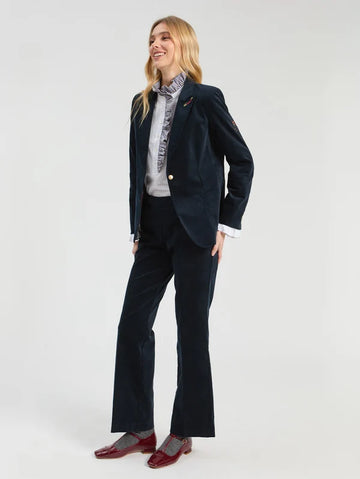 Vilagallo Martina Navy Velvet Trousers