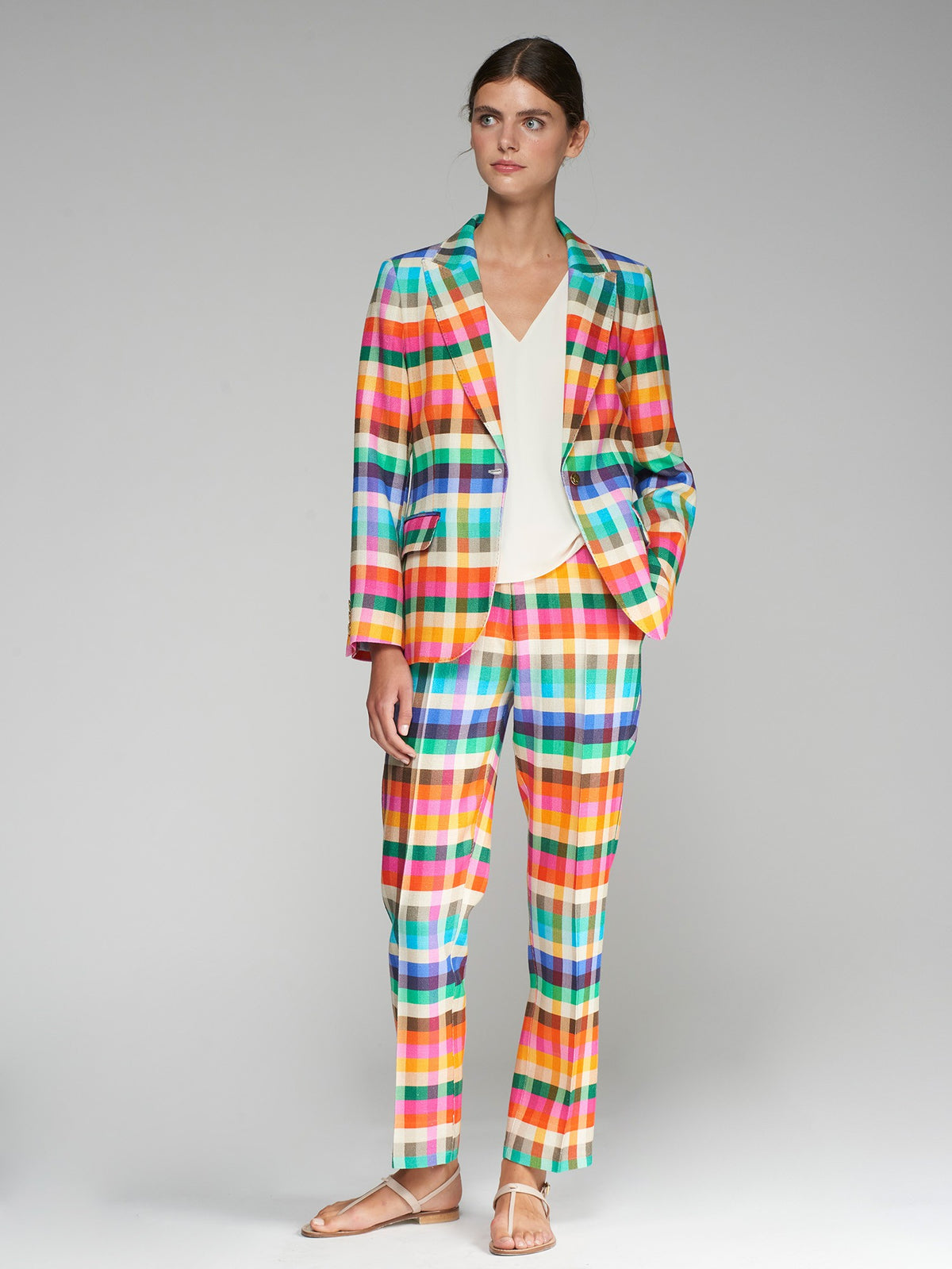 Vilagallo Multi Coloured Check Blazer