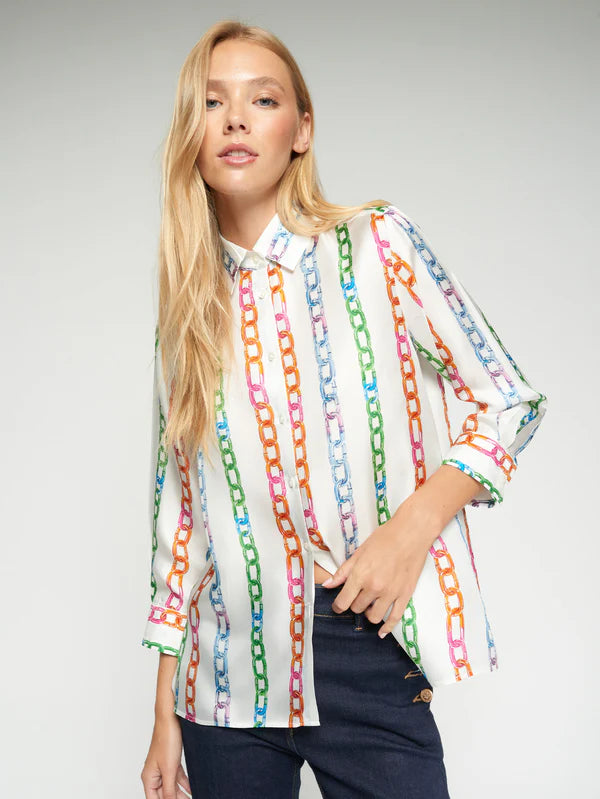 Vilagallo Multicolour Chain Print Shirt