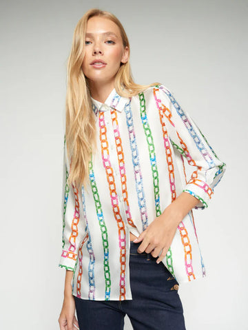 Vilagallo Multicolour Chain Print Shirt
