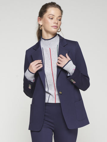 Vilagallo Navy Blazer With Fun Lettering