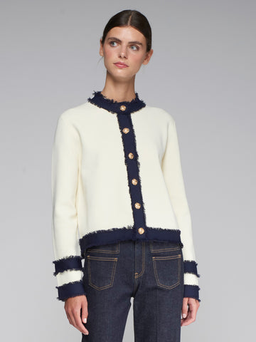 Vilagallo Navy/Cream Bicolour Cardigan