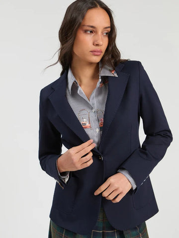 Vilagallo Navy Wool Blazer