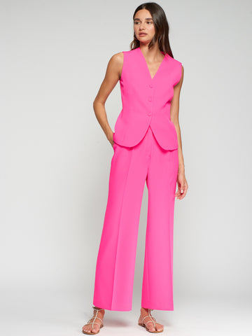 Vilagallo Neon Pink Crepe Trousers